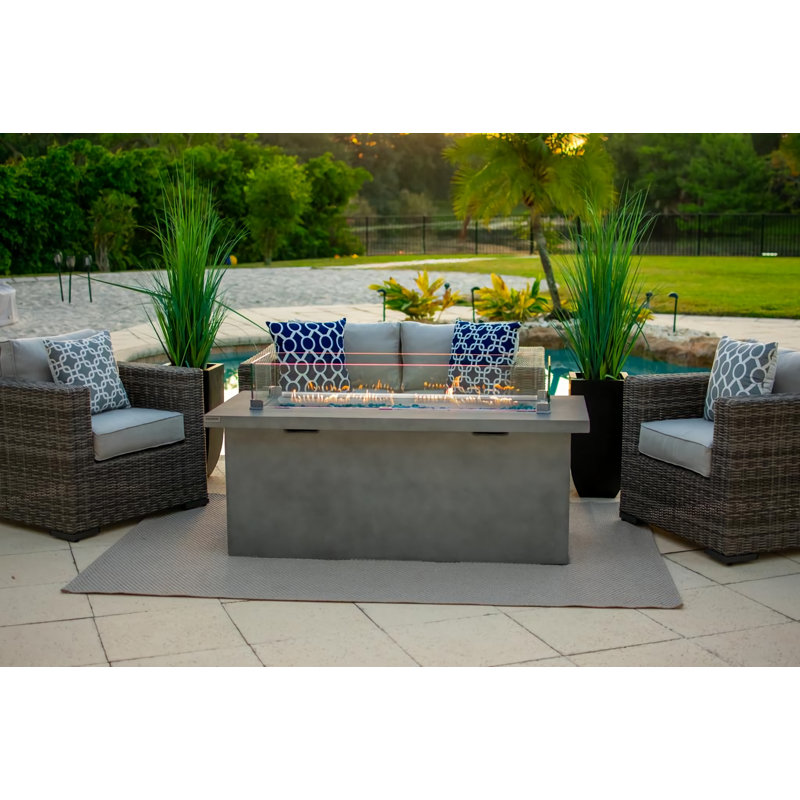 AKOYA Outdoor Essentials 24'' H x 60'' W Concrete Propane Outdoor Fire